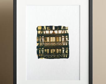 Polaroid Emulsion Lift on A5 (14.8 x 21 cm) "Bollinger" watercolor paper