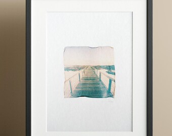Polaroid Emulsion Lift on A5 (14.8 x 21 cm) watercolor paper "Pontoon"
