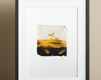 Polaroid Emulsion Lift on A5 (14.8 x 21 cm) watercolor paper "Carousel"