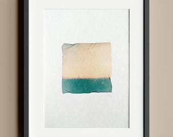 Polaroid Emulsion Lift on A5 (14.8 x 21 cm) watercolor paper "Horizon"