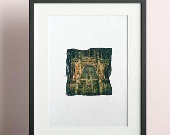 Polaroid Emulsion Lift on A5 (14.8 x 21 cm) watercolor paper "Rosace 1"