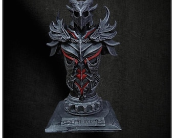 Skyrim Daedric-rustningsbyst – Handgjord samlarstaty | Elder Scrolls-fan