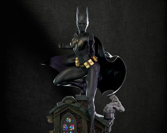 Batgirl 1966 Resin Statue: 3D Printed Model Kit (22cm, 1/9 Scale