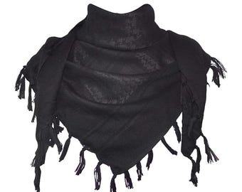 Cotton Tactical Shemagh Desert Keffiyeh Neck Head Cover Scarf with Tassel for Men and Women