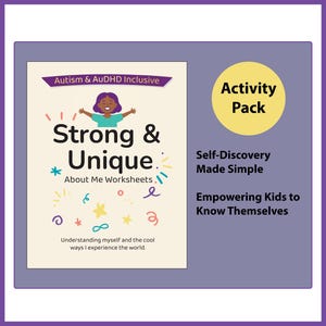 Strong & Unique AuDHD Activity Pack | Autism Worksheets and Prompts for Kids | + 2 Bonus Pages