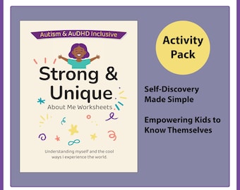 Strong & Unique AuDHD Activity Pack | Autism Worksheets and Prompts for Kids | + 2 Bonus Pages