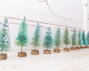 Blueish Green Bottle Brush Trees Lot Of 10 Christmas Fairy Garden Putz Village Vintage Style Onament Asslemblage 25 Tall Blueish Green Bottle Brush Trees Lot Of 10 Christmas Fairy Garden Putz Village Vintage Style Onament Asslemblage 25 Tall