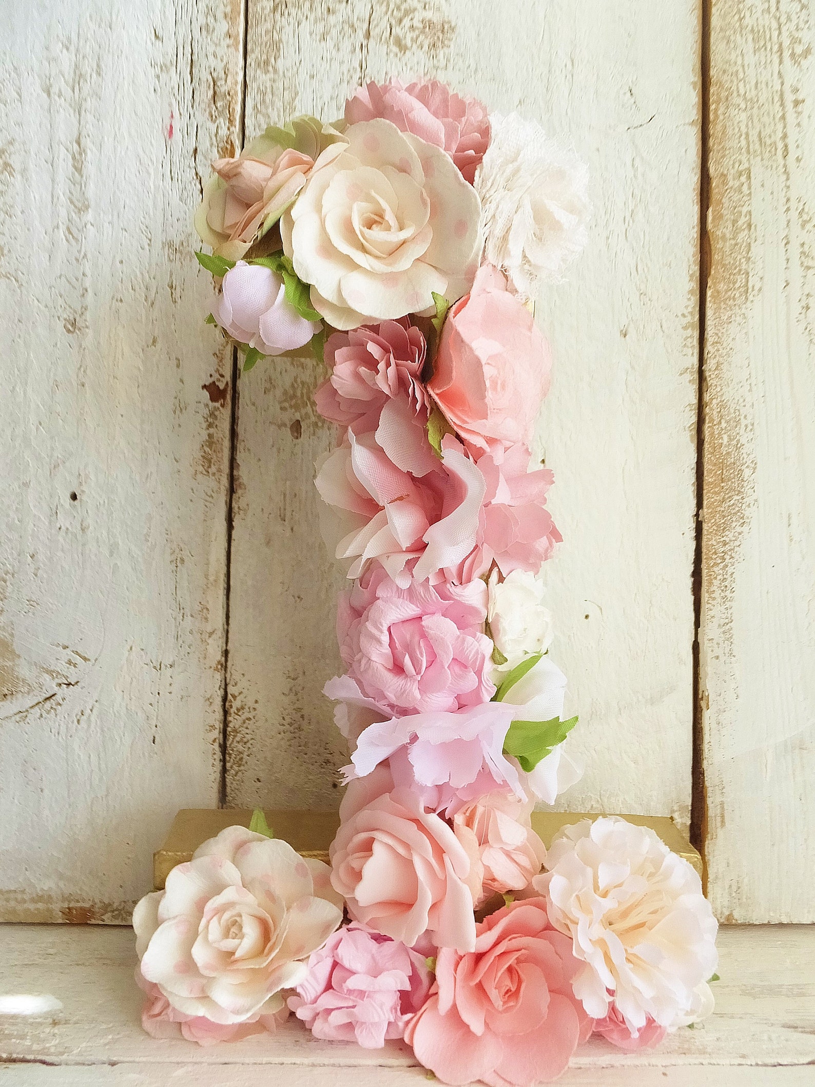 8 Floral NUMBER 1 Pink & White Flowers Stand Up Etsy