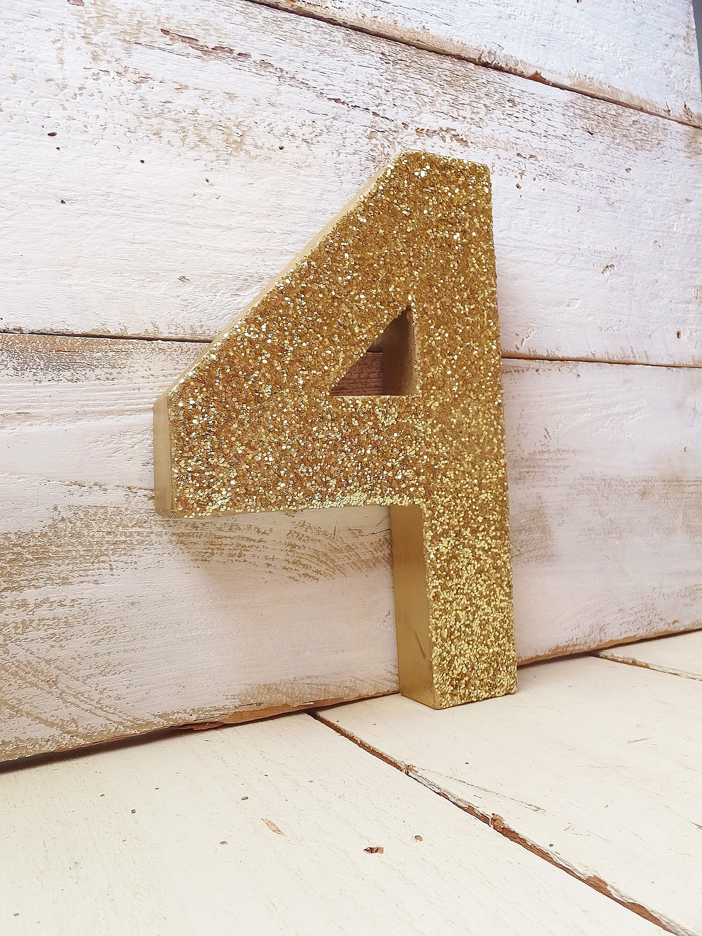 Gold Glitter Number 4 Photo Prop Birthday Party Decoration - Etsy