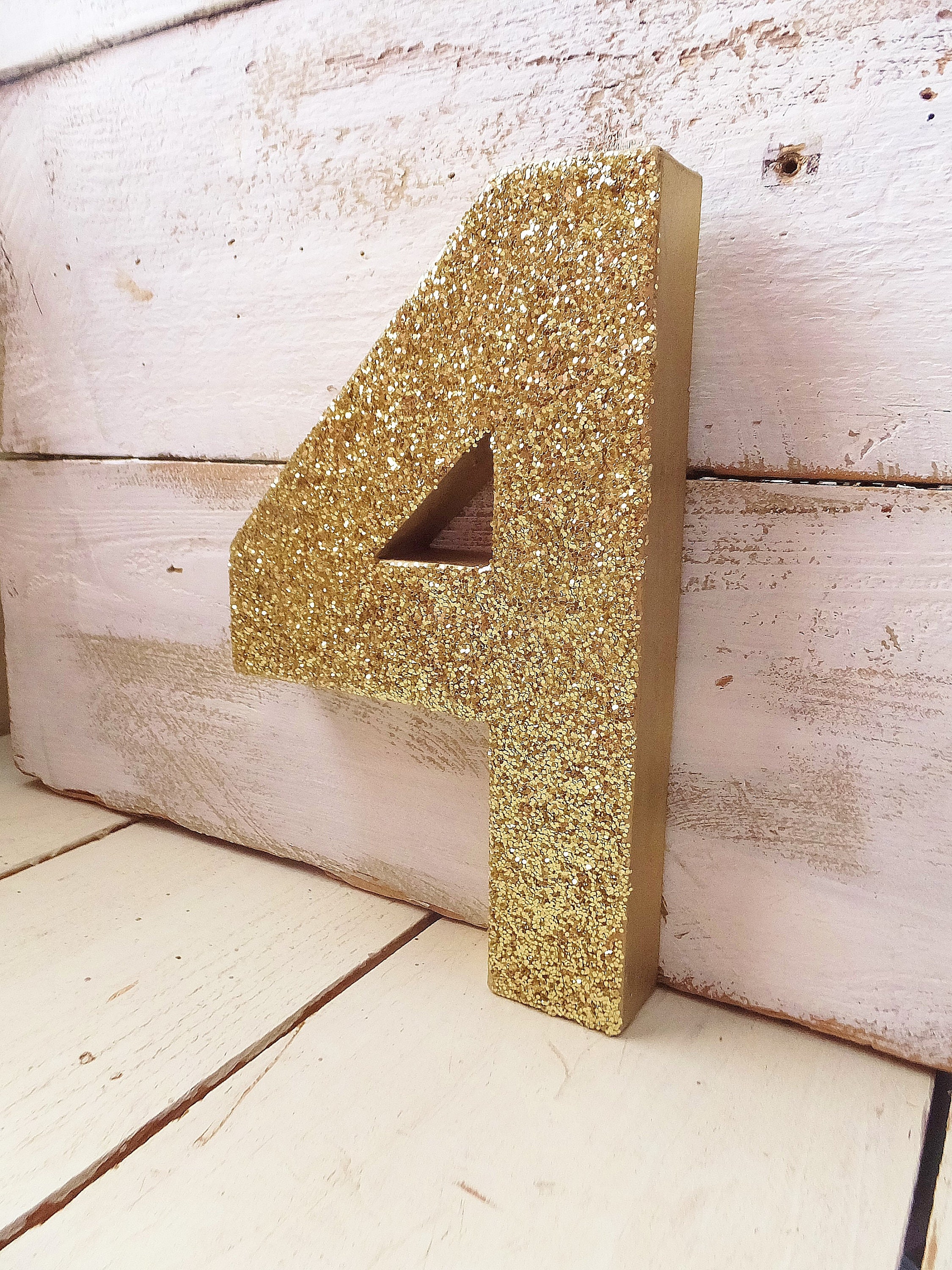 Gold Glitter Number 4 Photo Prop Birthday Party Decoration - Etsy
