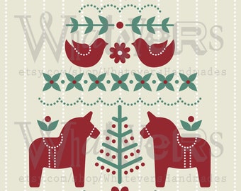 Dala Horse SVG: Swedish Christmas Decor, Cricut/Silhouette (Digital File)