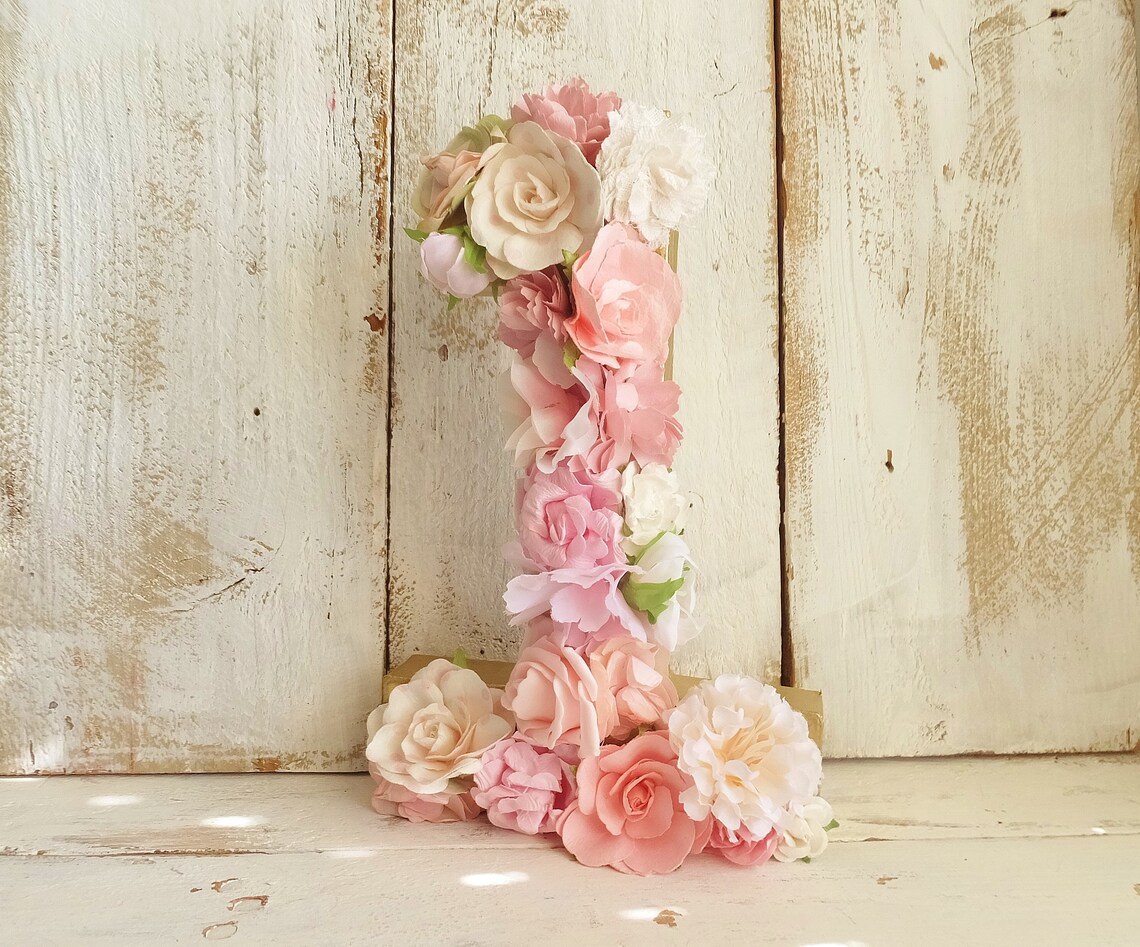 8 Floral NUMBER 1 Pink & White Flowers Stand Up | Etsy