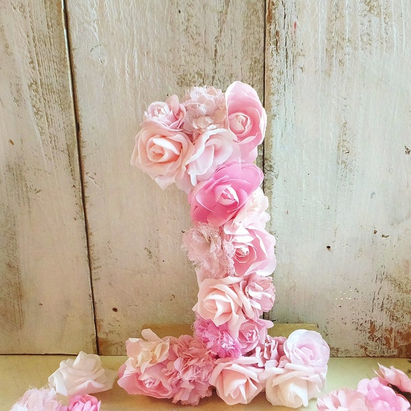 8 inch Pink Flower Birthday Number of your Choice: Photo Prop, Perfect size for Little Hands ~ 8 inches Tall Table Top Decor ~ Hand Made