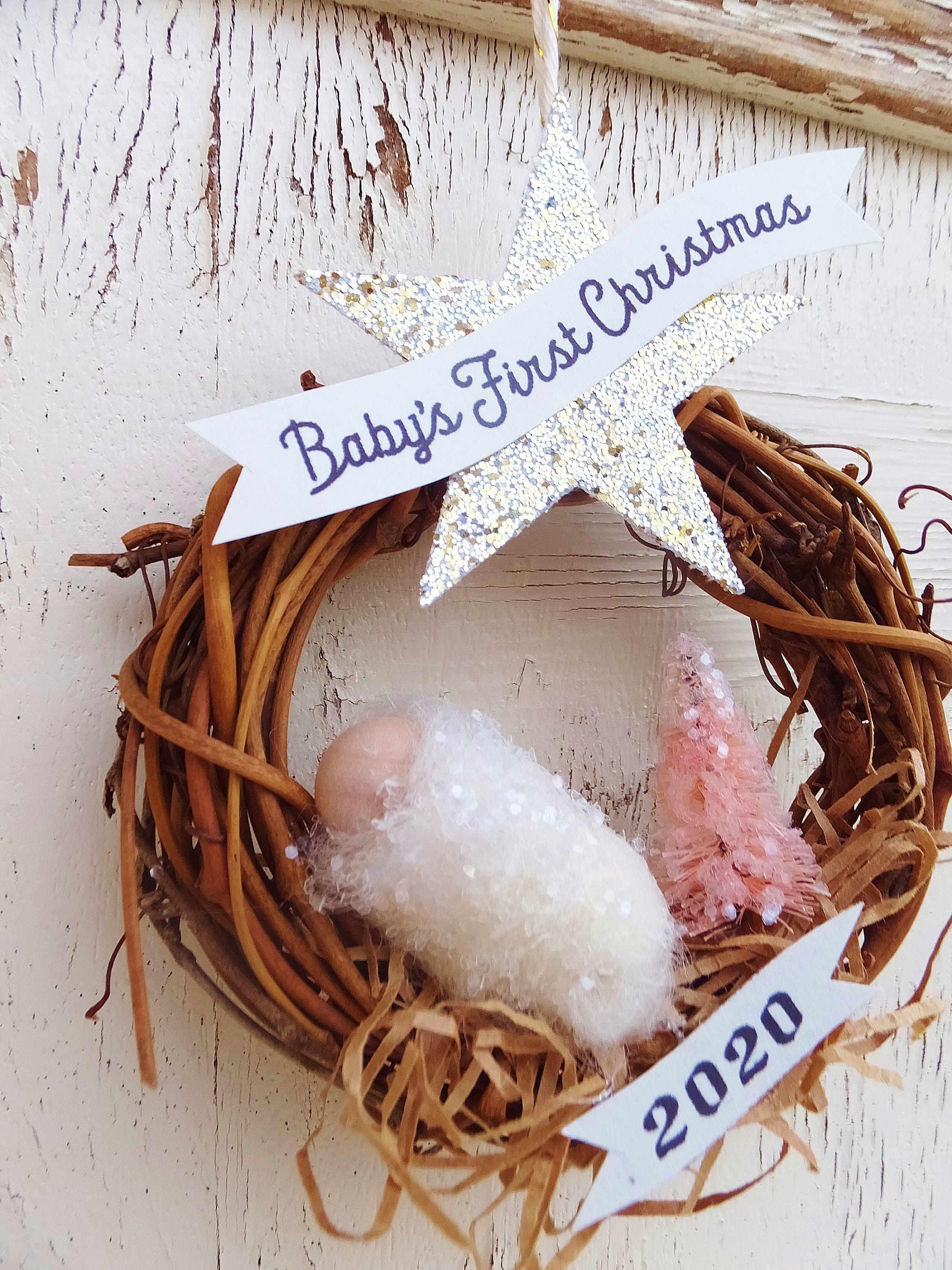 2020 BABY's 1st. Christmas Ornament Choose Mint or Pink  Etsy