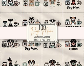 Dog Mom SVG Bundle 100 Designs | Dog Mom PNG | Dog Mom Life PNG | Dog Head Bundle | Dog Breeds Dog Bundle | Commercial Use DigitalDownload