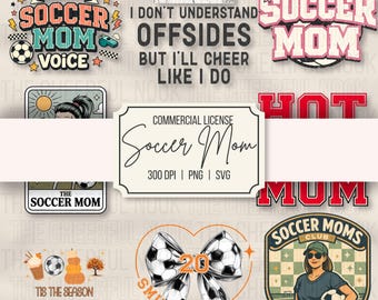 10 Soccer SVG Bundle | Match Day PNG | Soccer Mom SVG | Mama png Bundle | Sport Coquette png | Soccer Shirt Designs | Retro Checkered