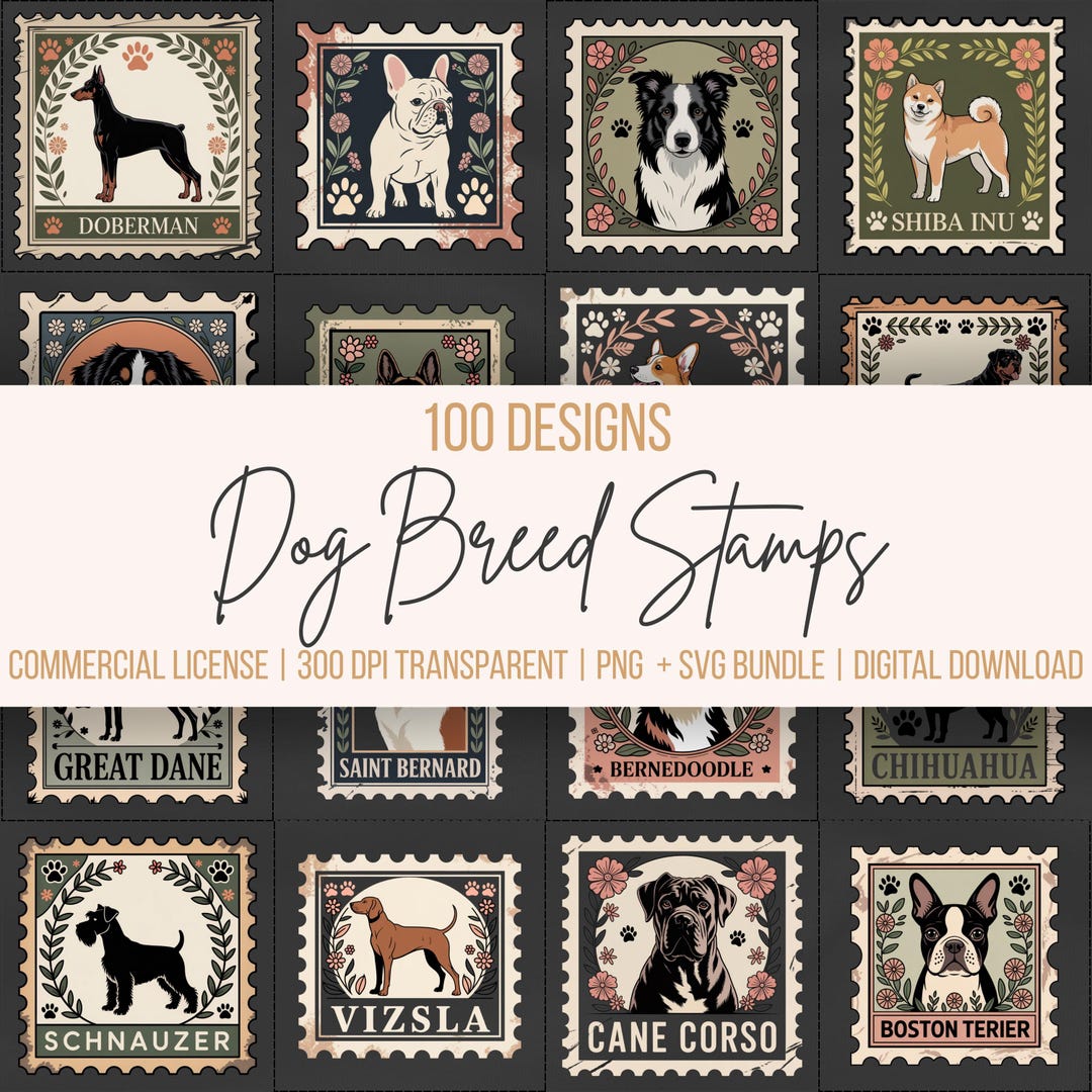 Dog SVG Bundle 100 Designs | Dog Breeds PNG Bundle | Dog Mom PNG | Dog ...