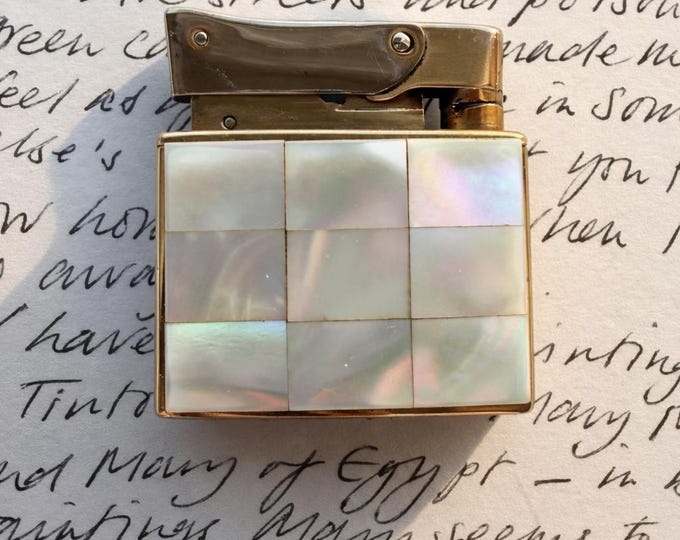 RARE Decorative Vintage Japanese Mother-of-Pearl Flamecrest Lighter