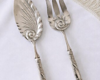 Antyczna srebrna zastawa stołowa Rogers Bros. „Siren”