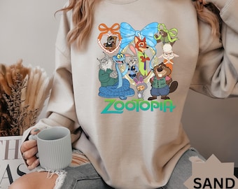 Zootopia 2 Movie T-Shirt, Disney Judy Hopps Nick Wilde Retro Cartoon Tee, Zootopia Fan Merch Apparel Gift For Kids Adults