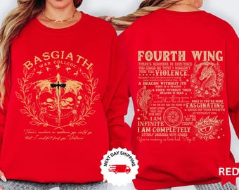 Fourth Wing Sweatshirt, Dragon Rider Sweatshirt, Basgiath War College Shirt, The Empyrean Series,Violet Sorrengail Fantasy Book