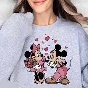 Disney Mickey Minnie Love Valentine Sweatshirt, Mickey And Minnie Valentines Shirt, Kiss Love Valentine Shirt, Valentine Matching Sweater