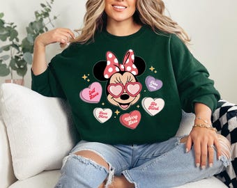 Minnie and Mickey Sweatshirt, Disney Love Shirt, Valentine's Day Hoodie, Disney Couple Shirt, Mickey Minnie Love Sweatshirt