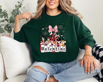 Disney Castle Minnie and Mickey Valentine Sweatshirt, Disneyland Valentines Sweater, Mickey Minnie Valentine Hoodie,Couples Matching Sweater