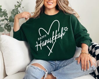 Happy Hanukkah Sweatshirt, Christmas Hanukkah, Hanukkah Sweatshirt, Jewish Sweatshirt, Hanukkah Gift, Chanukah Sweater, Holiday Shirt