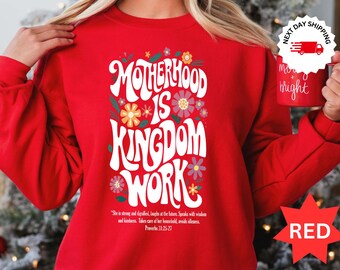 Motherhood is Kingdom Work Shirt, Christian Mom Shirt, Retro Christian Mom T Shirt, Christian Mothers Day Shirt, Bible Shirt