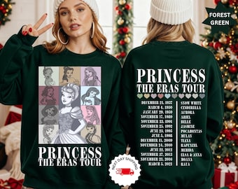 Princess Eras Tour Bella Canvas Sweat, Disney Princess Tour Tee, Disney Princess Characters Sweat, Disney Girl Trip Sweat,Disneyland Sweat
