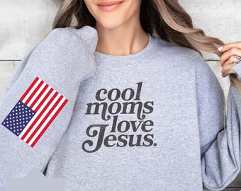 Cool Moms Love Jesus Comfort Shirt, Praying Mama, Religious Mom Sweatshirt, Inspirational Mom Tee, Gift for Mom, Faithful Mother Gift