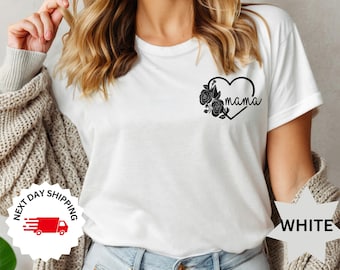 Mama Heart Shirt, Mothers Day Gift, Custom Shirt for Mothers, Mom Tshirt, Mommy Tee, Mom Personalization Gift