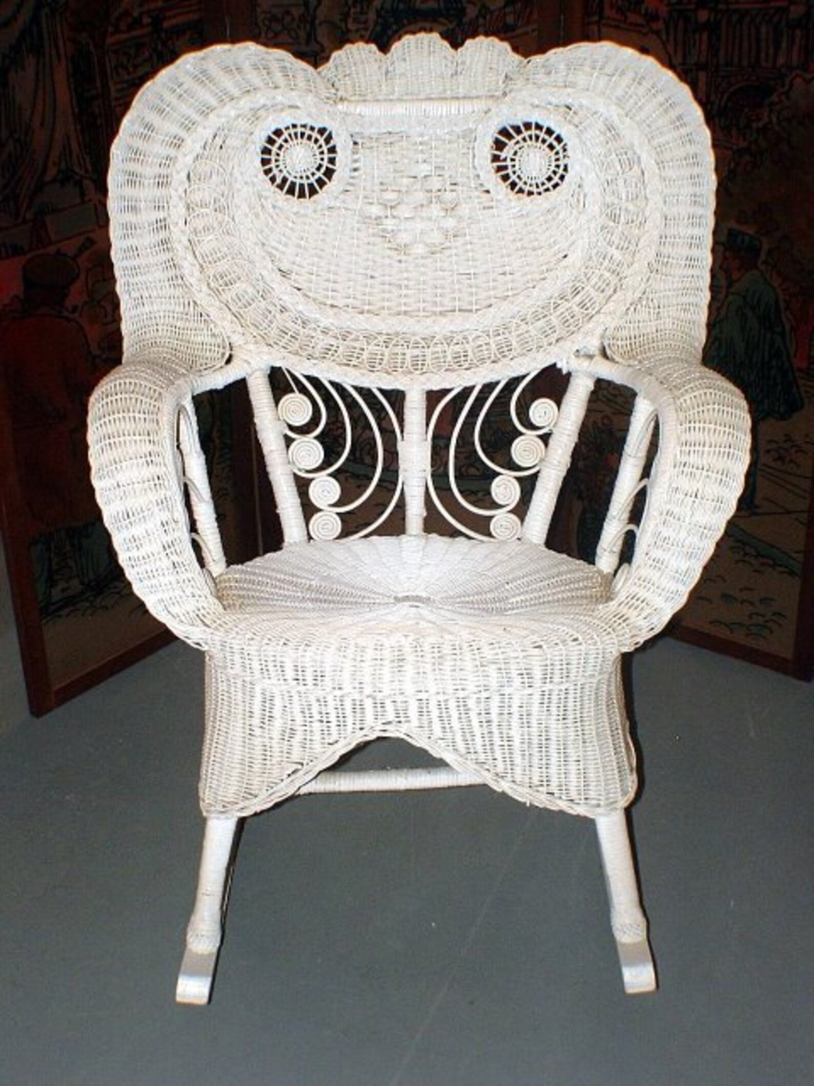 Vintage Ornate White Wicker Rocker or Rocking Chair Etsy