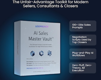 AI Sales Master Vault | 100+ Sales Prompts & Workbook (Digital Download)