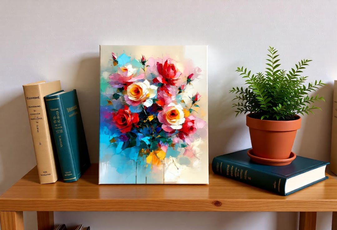 Vibrant Rose Bouquet Art Print | Impressionist Floral Painting ...