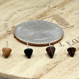 Wooden Threadless Push fit Tops Earrings Stud 4mm