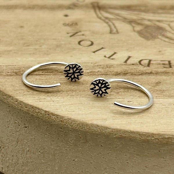 Round Huggie Hoop Earrings in Sterling Silver - Ear Huggers Minimal Everyday Jewelry