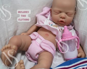 12" Full Silicone Reborn Baby Doll “Nova” – Handmade Micro Preemie Art Doll