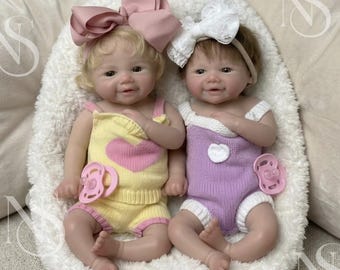 13" Silicone Reborn Baby Doll – Open Mouth Girl Doll with Rooted Hair