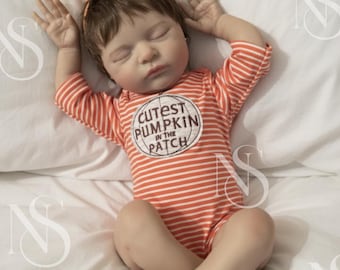 20" Handmade Reborn Baby Doll – Sleeping Realistic Vinyl Art Doll with Soft Cloth Body