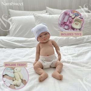 Full Silicone Reborn Baby Doll 12" – Micro Preemie Art Doll “Luna” or “Toby”