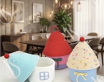 Cute Woven Storage Basket – Desktop Organizer for Cosmetics & Small Items