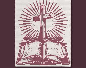 Bibel- och korsöverdrag Mosaik Virkad Filt PDF Mönster