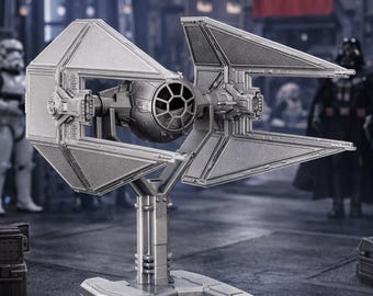 TIE Interceptor – Star Wars Collectible Starship – Highly Detailed 3D Printed Sci-Fi Display Model