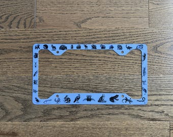 Woodland Critters License Plate Frame, Cute Forest Animals Car Accessory, Nature Lover Gift, Be Kind to Wildlife, Aesthetic Car Plate Holder