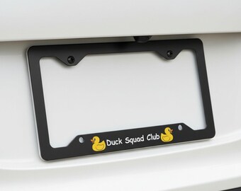 Rubber Duck License Plate Frame, Cute Duck Car Tag Holder, Funny Duck Squad Style Frame, Duck Lover Gift, Custom Color Auto Accessory