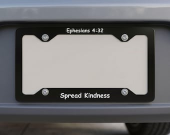 Marco para matrícula con la cita de Efesios 4:32, funda cristiana para matrícula, accesorio para coche con versículo bíblico, regalo religioso para hombres y mujeres, decoración de fe para el coche.