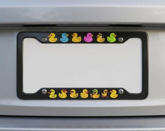 Cute Rubber Duck License Plate Frame, Funny Duck Car Tag Frame, Colorful Duck Auto Plate Holder, Gift for Duck Lovers