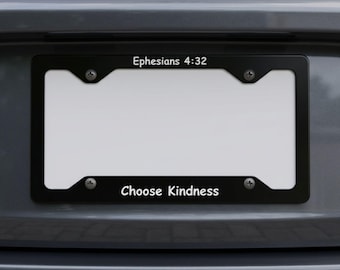 Marco para matrícula con la cita de Efesios 4:32, accesorio cristiano para coche, marco para placa con versículo bíblico, regalo religioso, decoración religiosa para coche.